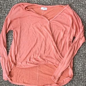 Velvet crossover sweater size M salmon pink